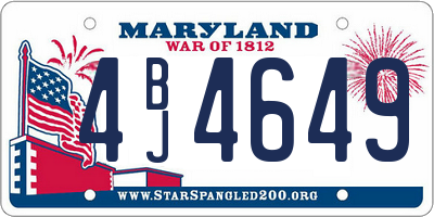 MD license plate 4BJ4649