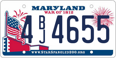 MD license plate 4BJ4655