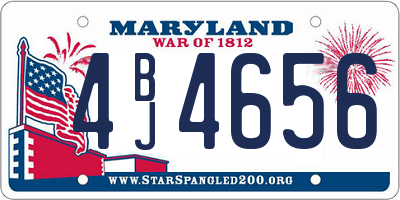 MD license plate 4BJ4656