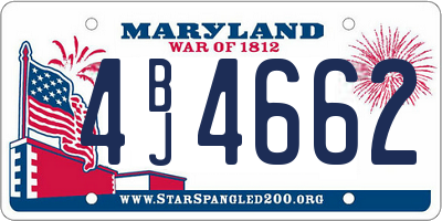 MD license plate 4BJ4662