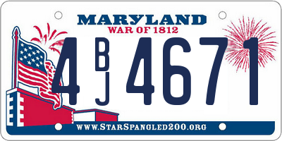 MD license plate 4BJ4671