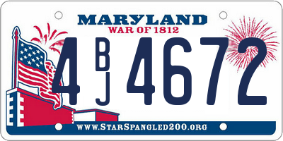 MD license plate 4BJ4672