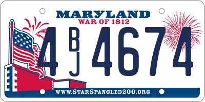 MD license plate 4BJ4674