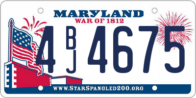 MD license plate 4BJ4675