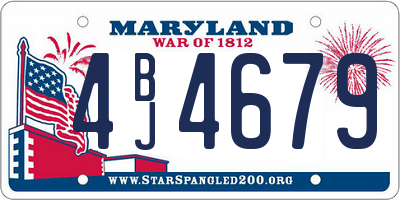 MD license plate 4BJ4679
