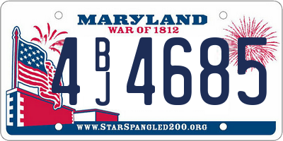 MD license plate 4BJ4685