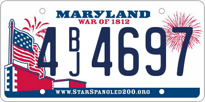 MD license plate 4BJ4697