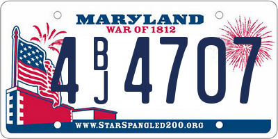MD license plate 4BJ4707