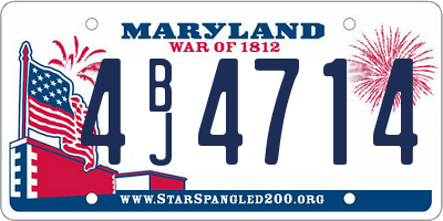 MD license plate 4BJ4714
