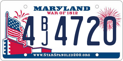 MD license plate 4BJ4720