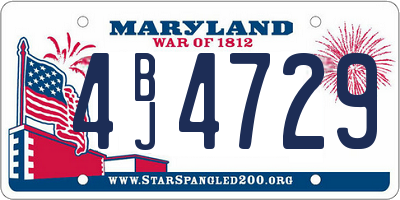 MD license plate 4BJ4729