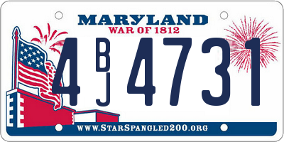 MD license plate 4BJ4731