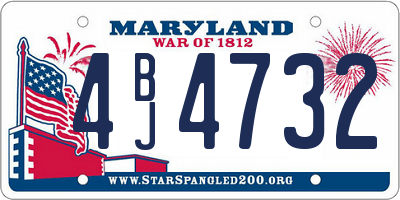 MD license plate 4BJ4732