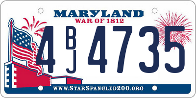MD license plate 4BJ4735