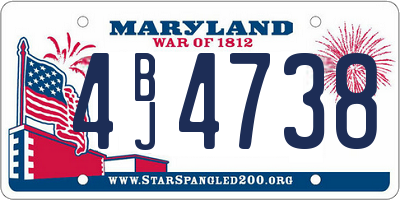 MD license plate 4BJ4738