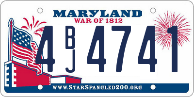 MD license plate 4BJ4741