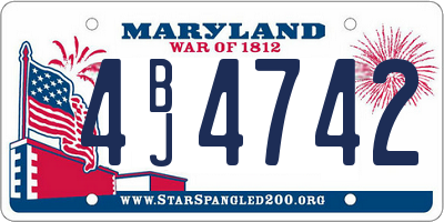 MD license plate 4BJ4742