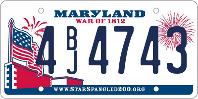 MD license plate 4BJ4743
