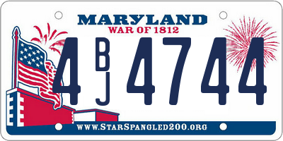 MD license plate 4BJ4744