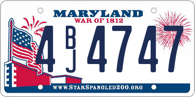 MD license plate 4BJ4747