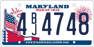 MD license plate 4BJ4748