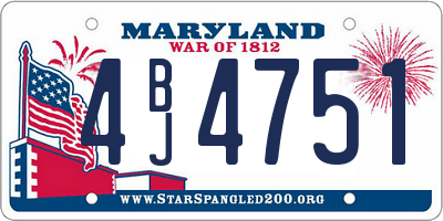 MD license plate 4BJ4751