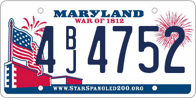 MD license plate 4BJ4752