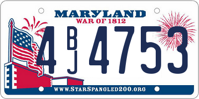 MD license plate 4BJ4753