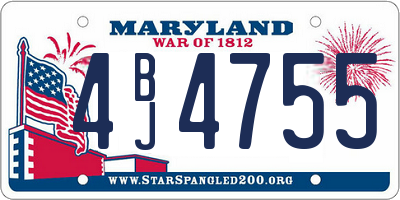 MD license plate 4BJ4755