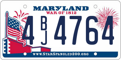 MD license plate 4BJ4764