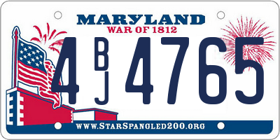 MD license plate 4BJ4765