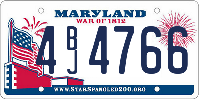 MD license plate 4BJ4766