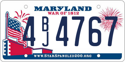 MD license plate 4BJ4767