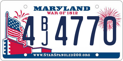MD license plate 4BJ4770