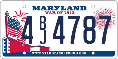 MD license plate 4BJ4787