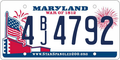 MD license plate 4BJ4792