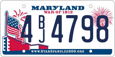MD license plate 4BJ4798