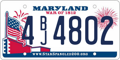 MD license plate 4BJ4802