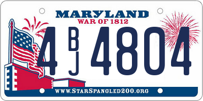MD license plate 4BJ4804