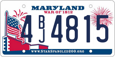 MD license plate 4BJ4815