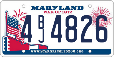 MD license plate 4BJ4826