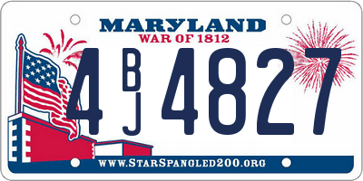 MD license plate 4BJ4827