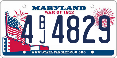 MD license plate 4BJ4829