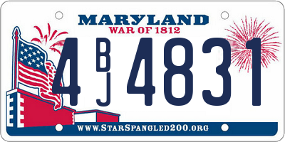 MD license plate 4BJ4831