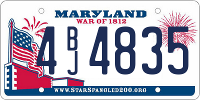 MD license plate 4BJ4835