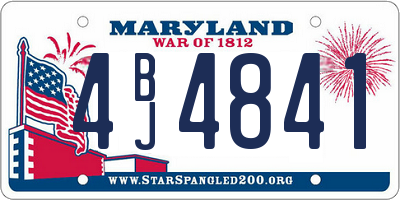 MD license plate 4BJ4841