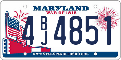 MD license plate 4BJ4851
