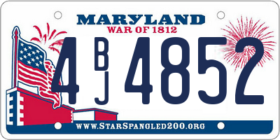 MD license plate 4BJ4852