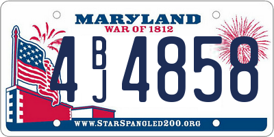 MD license plate 4BJ4858
