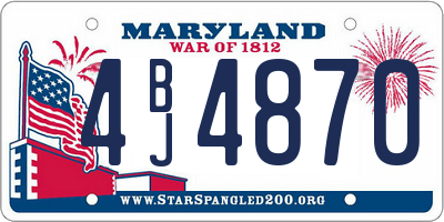 MD license plate 4BJ4870
